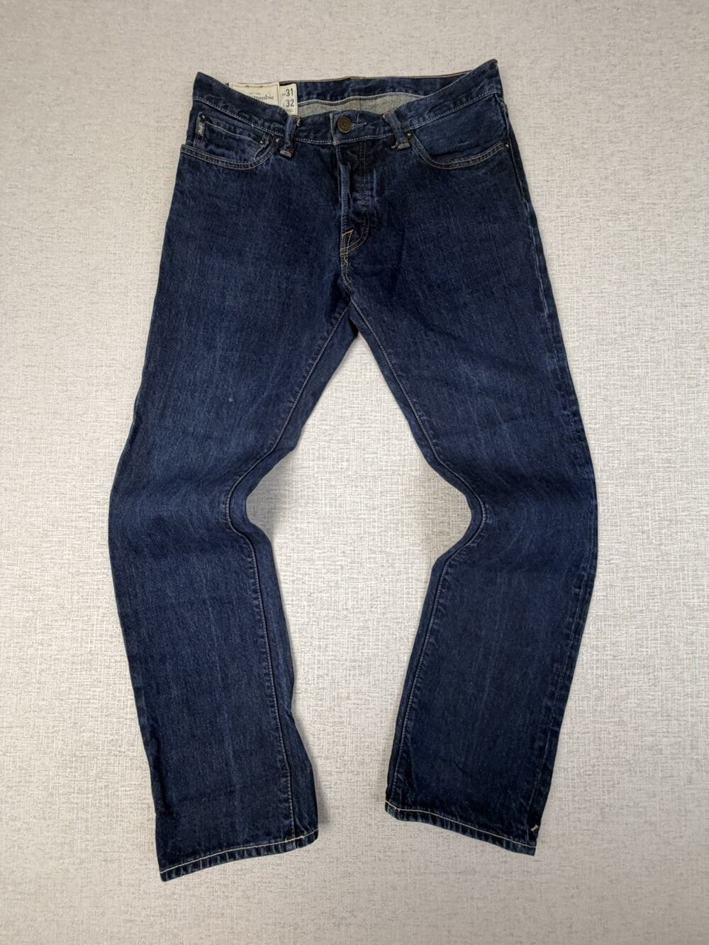 Abercrombie & Fitch Jeans Mens 31x32 Remsen Slim Straight Dark Wash Button Fly